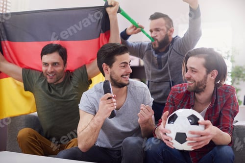 Preview: Watching football match by group of men