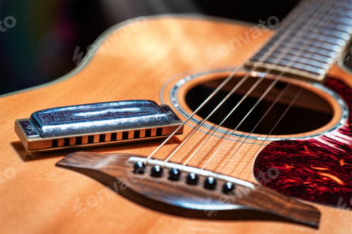 Preview: Acoustic guitar with blues harmonica