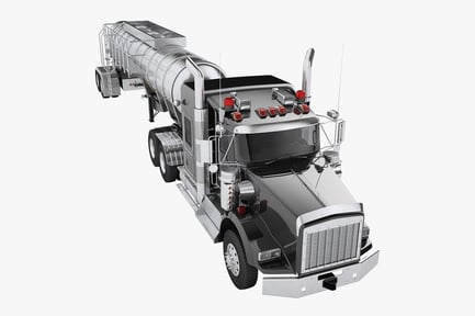Preview: Long Hood Fuel Tanker Truck with Chrome Detail