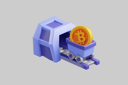 Preview: Mine cart with Bitcoin coin