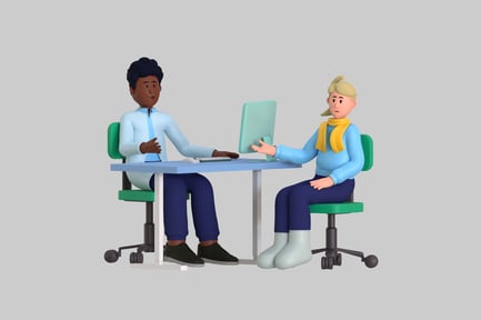 Stylized Office Colleagues Working Together