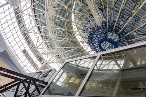 Preview: Below view on wall and metal design of business center
