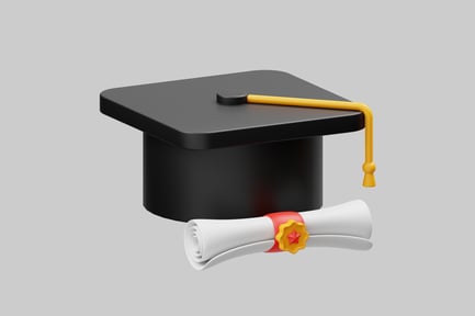 Preview: Graduation cap and diploma set