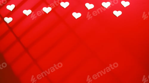 Preview: Red valentines day background flat layer with copy space