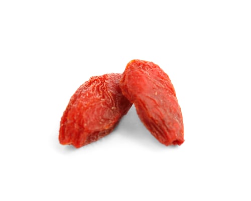 Preview: Two Red Goji Berries Isolated on White Background