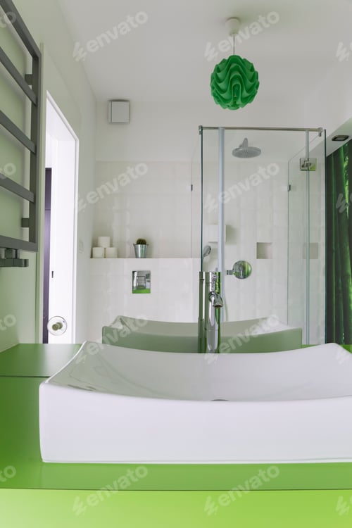 Preview: White and green bathroom