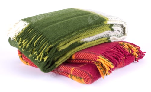 Preview: Soft and warm folded wool plaid with fringe