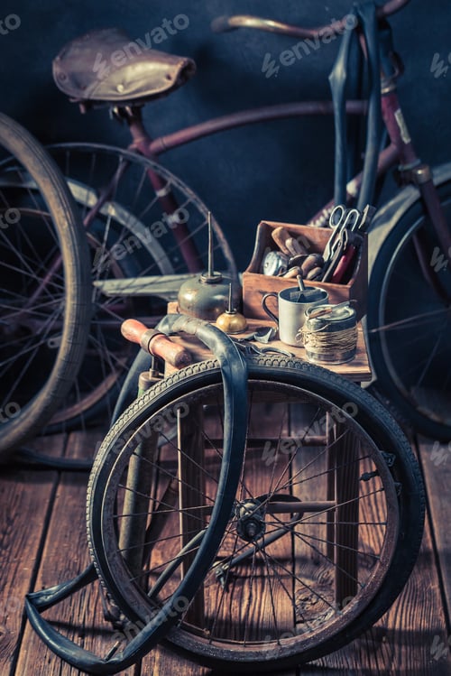 Preview: Bike fix service with wheels, tools, and rubber patch