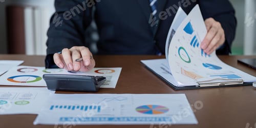 Preview: Accountant Analyzing Financial Documents for Data-Driven Business Strategy