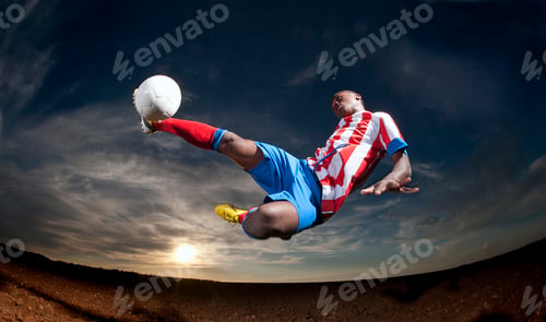 Preview: Soccer man in action with ball