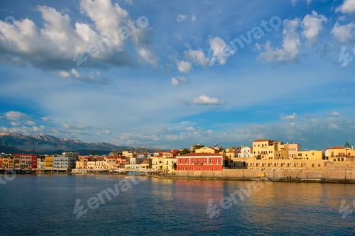 Preview: Picturesque old port of Chania, Crete island. Greece