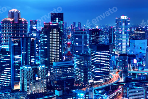 Preview: Osaka skyline at night