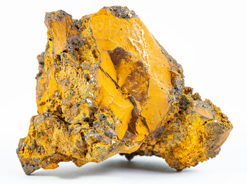 Preview: Closeup shot of limonite mineral isolated on white background