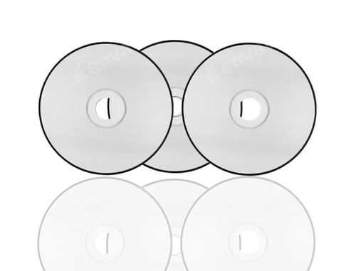 Preview: compact discs on a white background