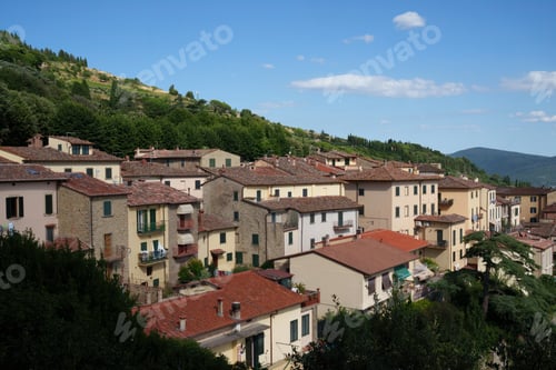Preview: Panoramic view from Cortona, Italy, at summer