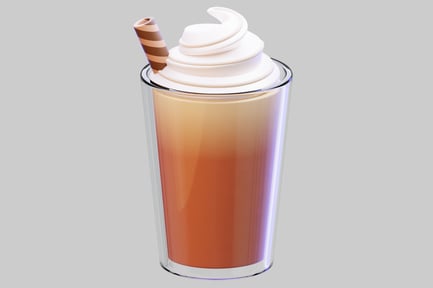 Preview: Delicious Dessert Drink With Whipped Cream And Wafer Stic