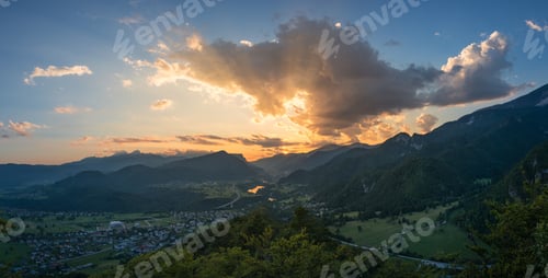 Preview: My Hometown Jesenice on a very vivid and dramatic sunset.