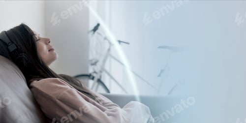 Preview: Woman relaxing at home during coronavirus pandemic