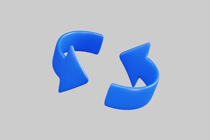 Visualização: Símbolo de design de seta de atualização azul