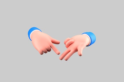 Preview: Cartoon hands pointing downwards