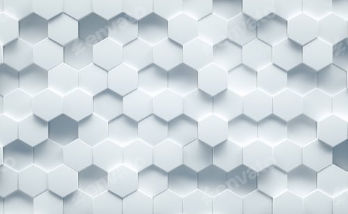 Preview: White geometrical background structure top view. 3d Render