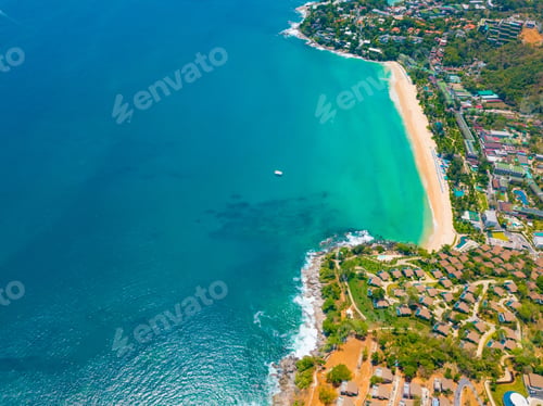 Preview: Sea, beach for travel background, Thailand. Nature landscape.