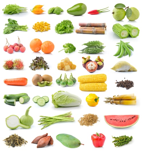 Preview: fruit and vegetable isolated on white background