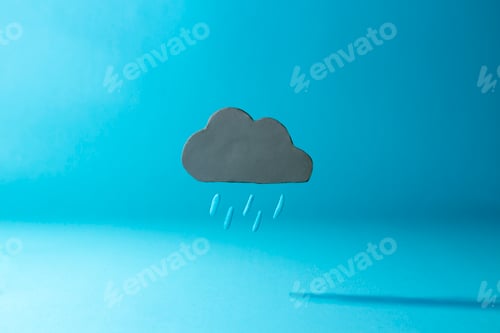 Preview: Heavy Rain Weather Icon Made of Clay