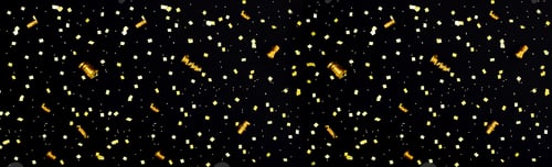 Preview: banner golden glitter glitter candy glitter on black background