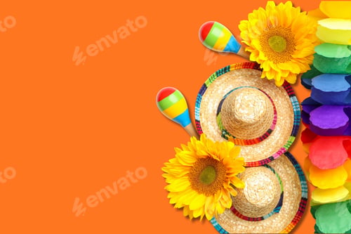 Preview: Colorful flowers, hats, and maracas for Cinco de Mayo