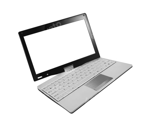 Preview: Laptop with white screen isolated