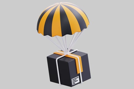 Preview: A Black Package With A Yellow And Black Parachute