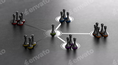 Preview: Leadership And Team Cohesiveness Over Black Background