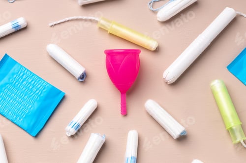 Preview: Menstrual hygiene products including cup, pads and tampon