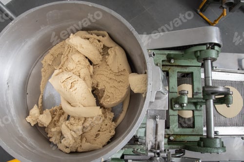 Preview: Industrial Machine Mixing Dough in a Commercial Kitchen
