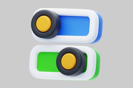 Preview: Two rectangular objects with rounded corners and circular buttons.