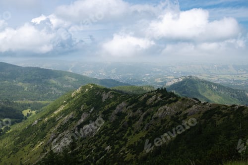 Preview: Panorama of beautiful countryside of Poland. Sunny afternoon. Wonderful springtime landscape in