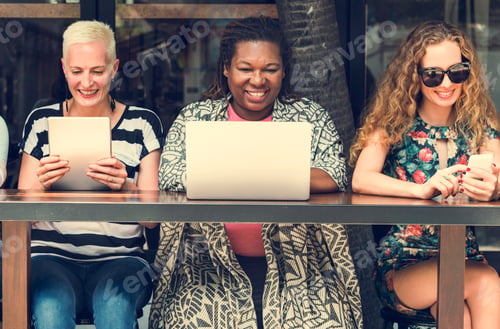 Preview: Women Using Digital Device Concept
