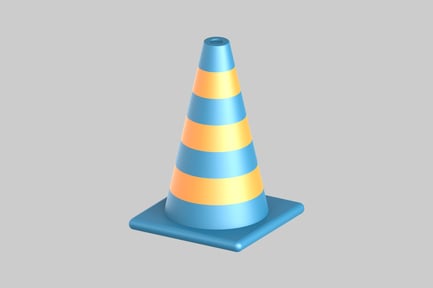 Preview: Blue and orange traffic cone