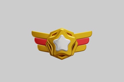 Preview: Gold star winged badge