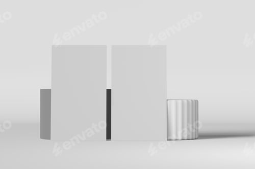 Preview: Blank business card mockup for branding identity design. Graphic designers portfolio presentation.