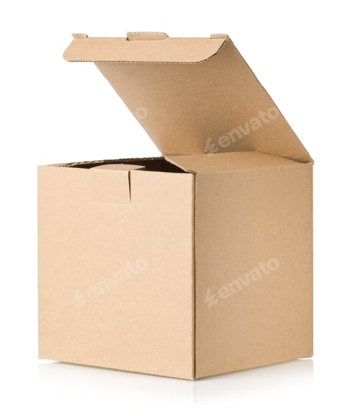 Preview: cardboard box isolated on white