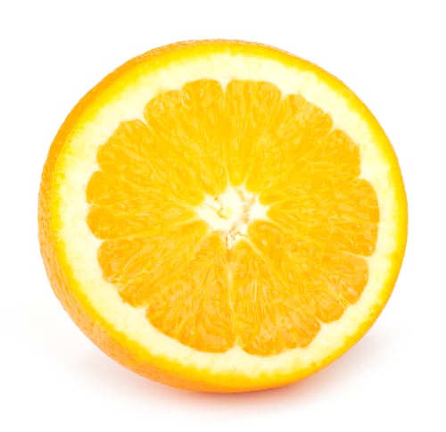 Preview: Sliced Orange fruit sliced isolated on white background
