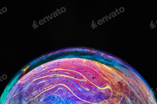 Preview: Virtual reality space with abstract multicolor psychedelic planet.