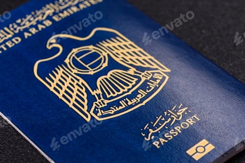 Preview: Physical paper international passport of a citizen of the United Arab Emirates