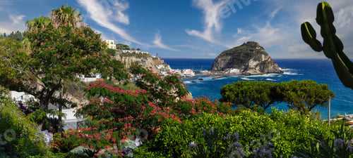 Preview: Panoramic view of Sant'Angelo on the island of Ischia, taken from the road leading to the town