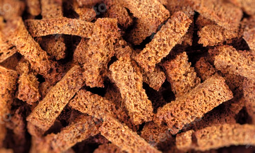 Preview: Fried croutons close up background