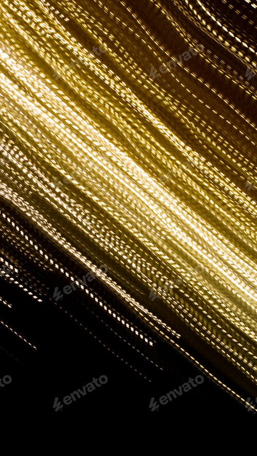 Preview: golden dashed lines of lights on black background