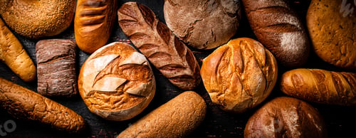 Preview: Different types of bread. Macro background.