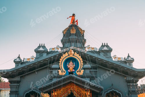 Preview: Sangolda, Goa, India. Sri Amrekarnath Temple. Famous Landmark And Popular Destination